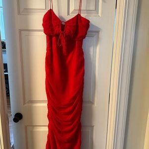 Stunning Red Ruched Dress